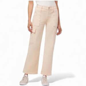 New Hudson Rosalie High Rise Wide Leg Cargo Ankle Pant 28 Bleached Sand